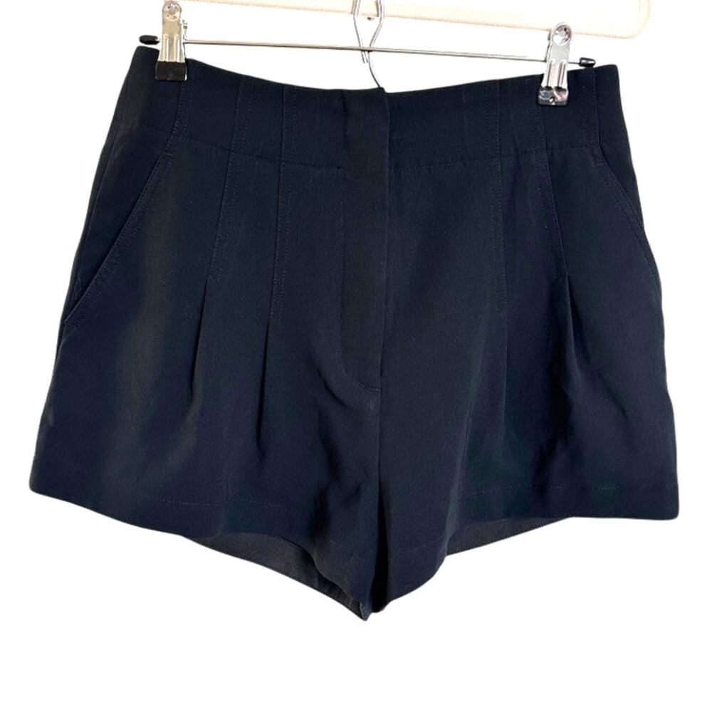 A.L.C. Women's Black Garcia High-Waist Pleated Dress Shorts Size 8 - Picture 2 of 12
